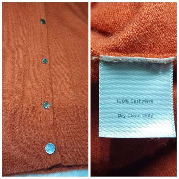 Burnt Orange 100% Cashmere Cardigan - Picture 4 of 4
